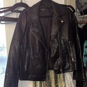Topshop black leather jacket